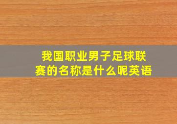 我国职业男子足球联赛的名称是什么呢英语