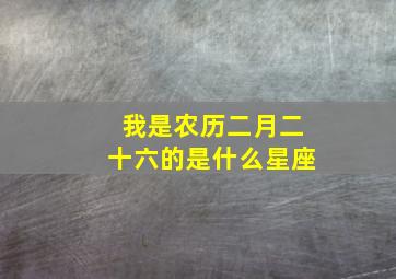 我是农历二月二十六的是什么星座