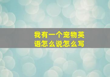 我有一个宠物英语怎么说怎么写