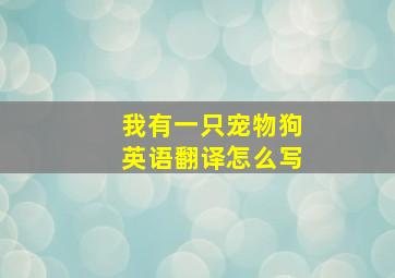 我有一只宠物狗英语翻译怎么写