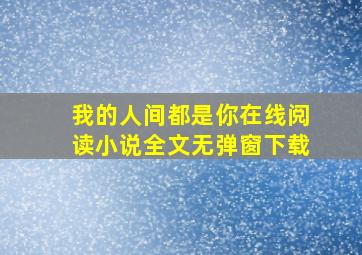 我的人间都是你在线阅读小说全文无弹窗下载