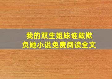 我的双生姐妹谁敢欺负她小说免费阅读全文