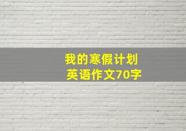 我的寒假计划英语作文70字