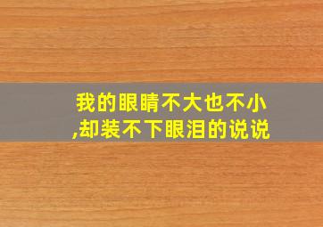 我的眼睛不大也不小,却装不下眼泪的说说