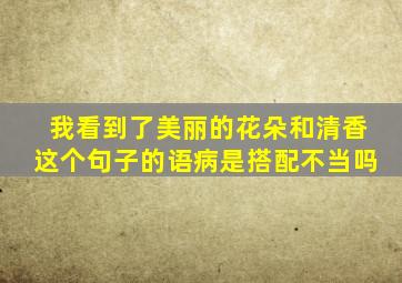 我看到了美丽的花朵和清香这个句子的语病是搭配不当吗