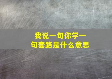 我说一句你学一句套路是什么意思