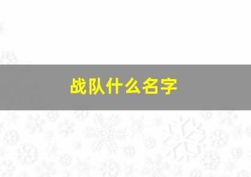 战队什么名字