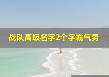 战队高级名字2个字霸气男