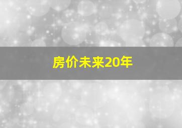 房价未来20年