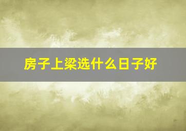 房子上梁选什么日子好