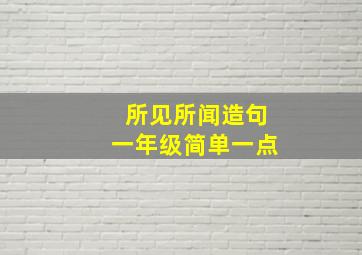 所见所闻造句一年级简单一点