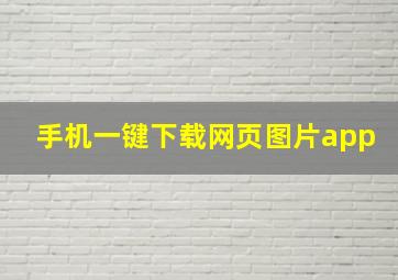 手机一键下载网页图片app