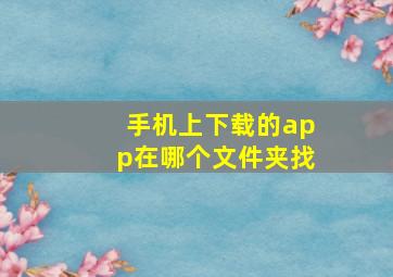 手机上下载的app在哪个文件夹找