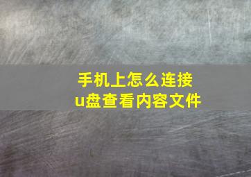 手机上怎么连接u盘查看内容文件