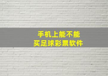 手机上能不能买足球彩票软件