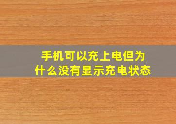 手机可以充上电但为什么没有显示充电状态