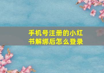 手机号注册的小红书解绑后怎么登录