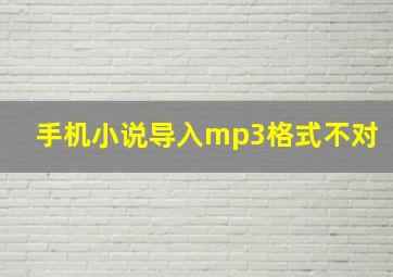 手机小说导入mp3格式不对