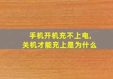 手机开机充不上电,关机才能充上是为什么