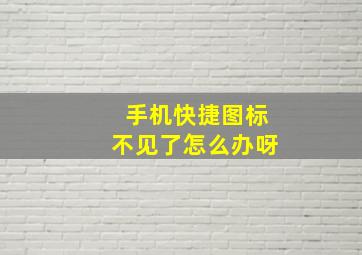 手机快捷图标不见了怎么办呀