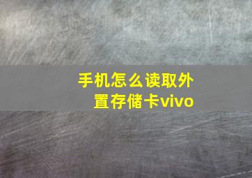 手机怎么读取外置存储卡vivo