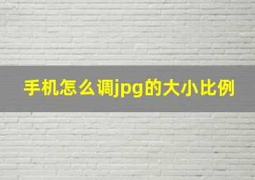 手机怎么调jpg的大小比例