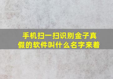 手机扫一扫识别金子真假的软件叫什么名字来着