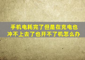 手机电耗完了但是在充电也冲不上去了也开不了机怎么办