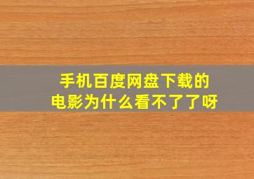 手机百度网盘下载的电影为什么看不了了呀