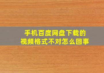 手机百度网盘下载的视频格式不对怎么回事