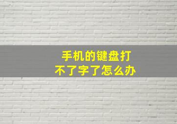 手机的键盘打不了字了怎么办