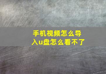 手机视频怎么导入u盘怎么看不了