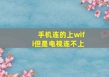 手机连的上wifi但是电视连不上