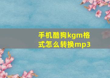 手机酷狗kgm格式怎么转换mp3