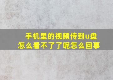 手机里的视频传到u盘怎么看不了了呢怎么回事