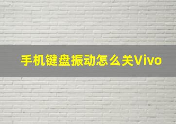 手机键盘振动怎么关Vivo