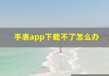 手表app下载不了怎么办