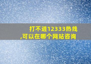 打不进12333热线,可以在哪个网站咨询