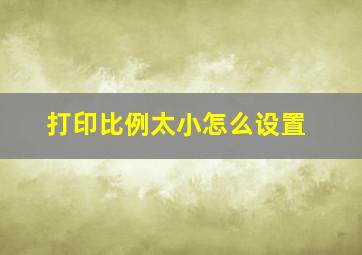 打印比例太小怎么设置