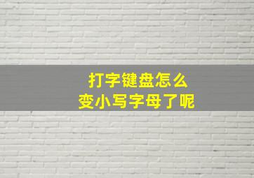 打字键盘怎么变小写字母了呢