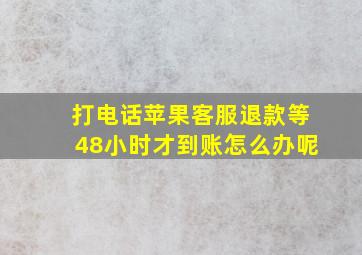 打电话苹果客服退款等48小时才到账怎么办呢