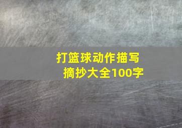 打篮球动作描写摘抄大全100字