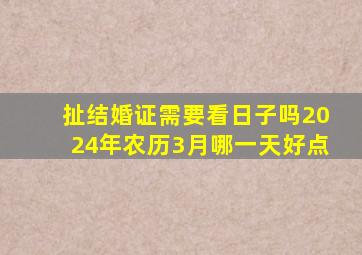 扯结婚证需要看日子吗2024年农历3月哪一天好点