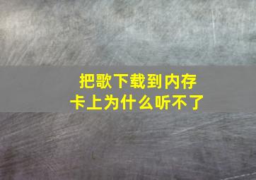 把歌下载到内存卡上为什么听不了