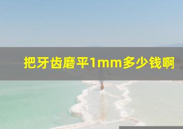 把牙齿磨平1mm多少钱啊