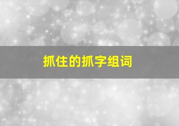 抓住的抓字组词