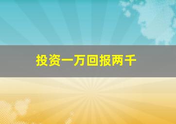 投资一万回报两千