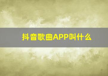 抖音歌曲APP叫什么