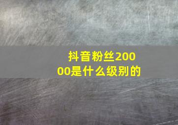 抖音粉丝20000是什么级别的