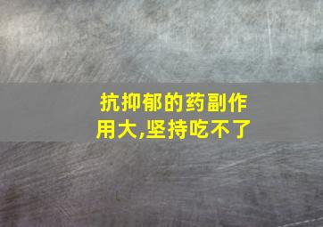 抗抑郁的药副作用大,坚持吃不了